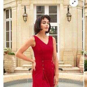 Gaala Paris Andrea Red Sleeveless Shorts Jumpsuit